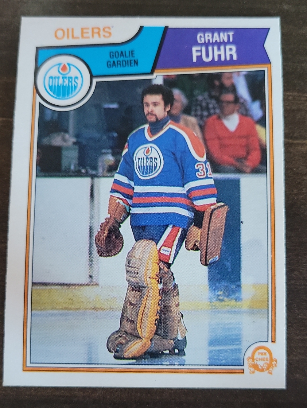 Oilers Grant Fuhr Hockey Card - Blue Retro Trading Card